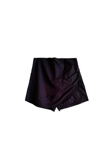 FALDA PANTALÓN DRAPEADA CON LINO