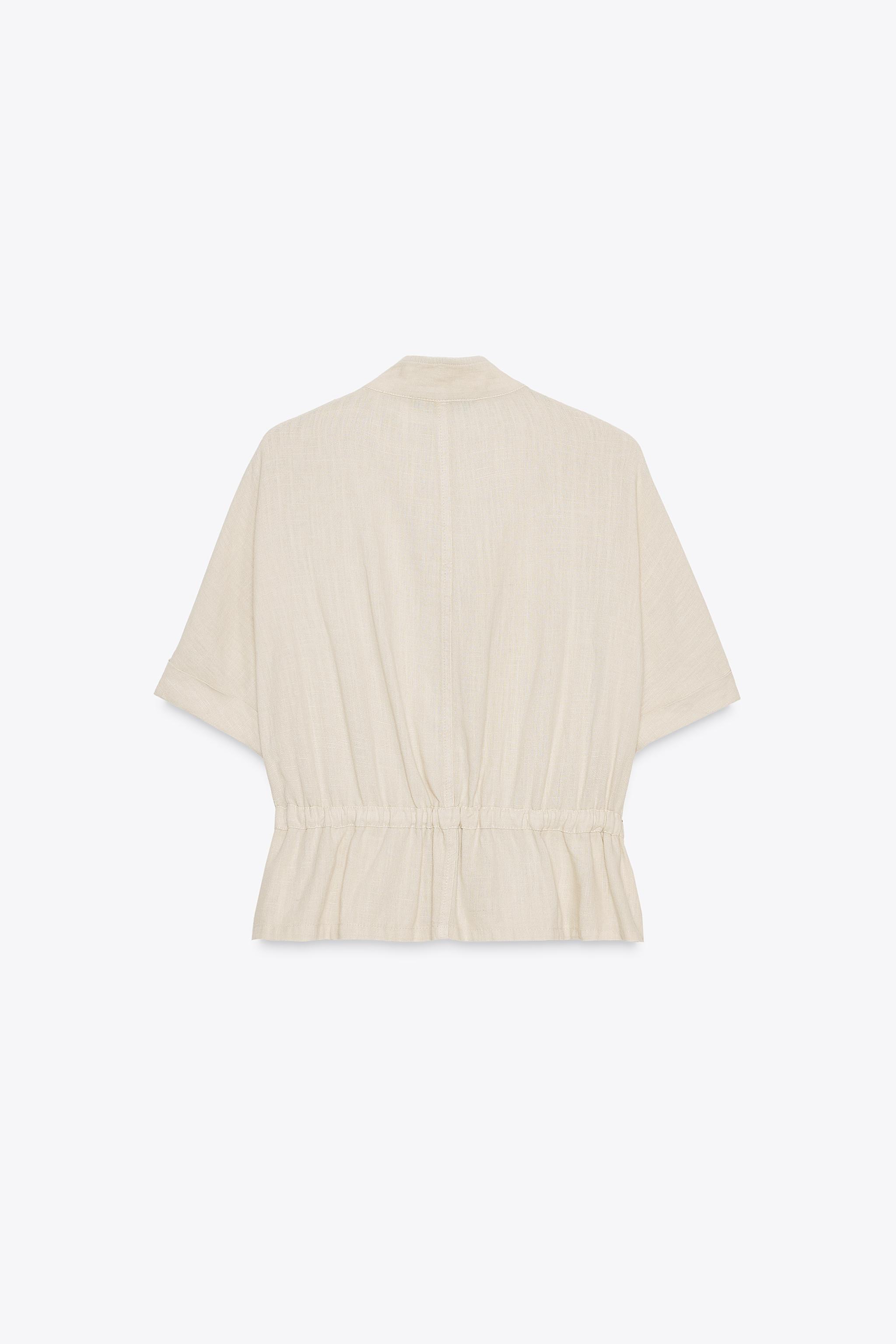 ★ZARA★サファリ*ショートスリーブシャツ ホワイト 07940734711-e2.jpg?ts=