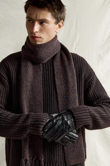 LEATHER GLOVES WITH TOPSTITCHING — Black 2
