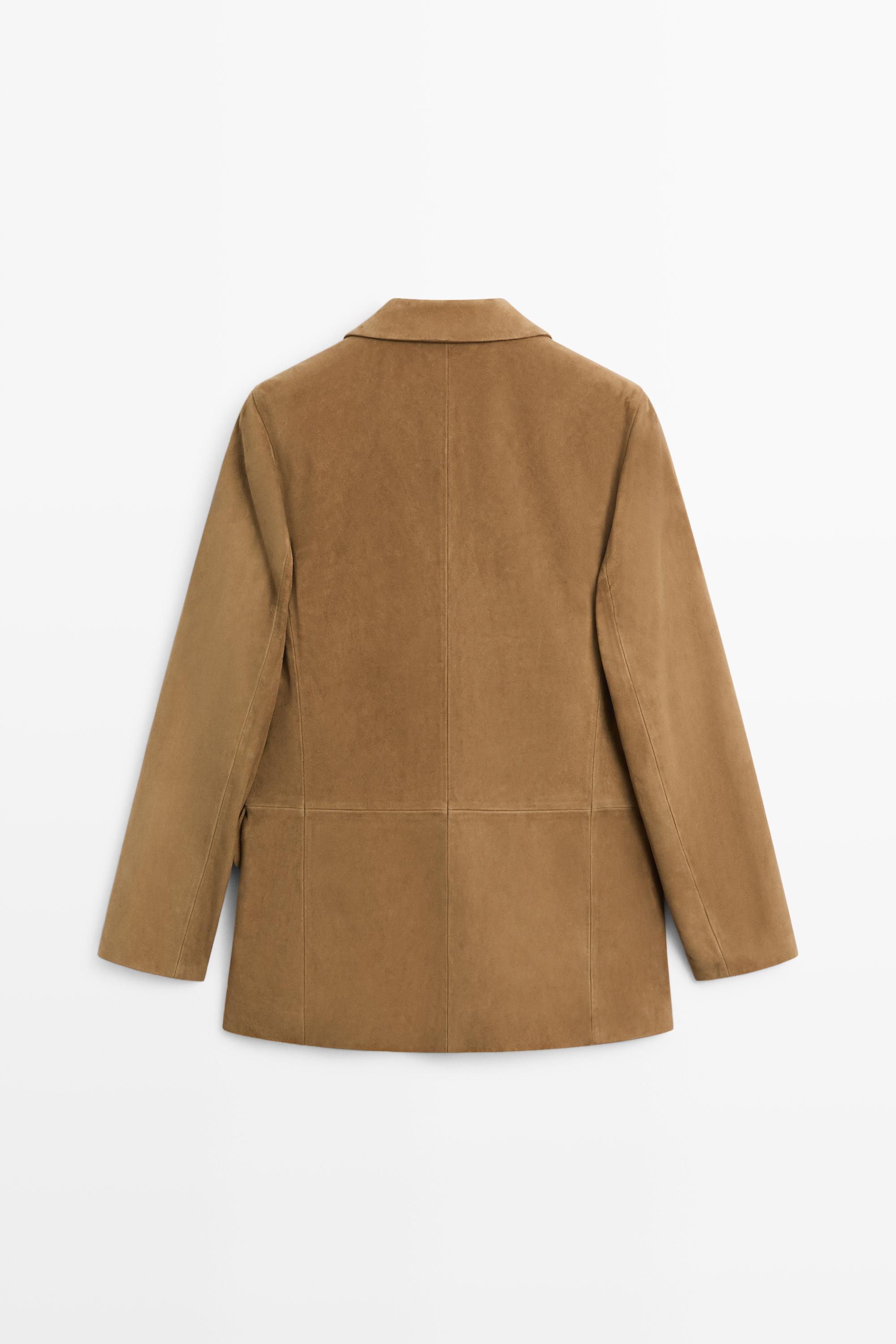 Suede lapel blazer
