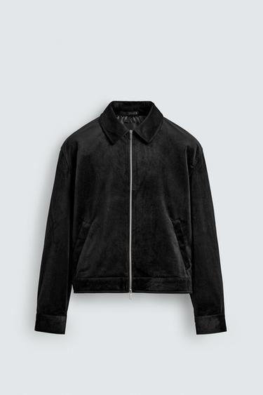 TEXTURED VELVET OVERSHIRT - Black by Zara
