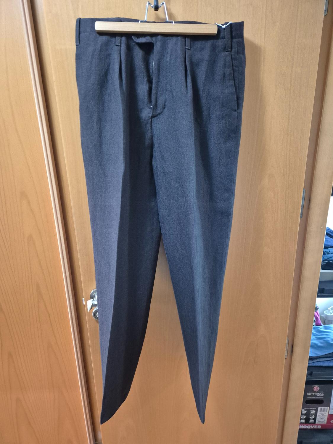 LINEN - WOOL HERRINGBONE TROUSERS - Image 4