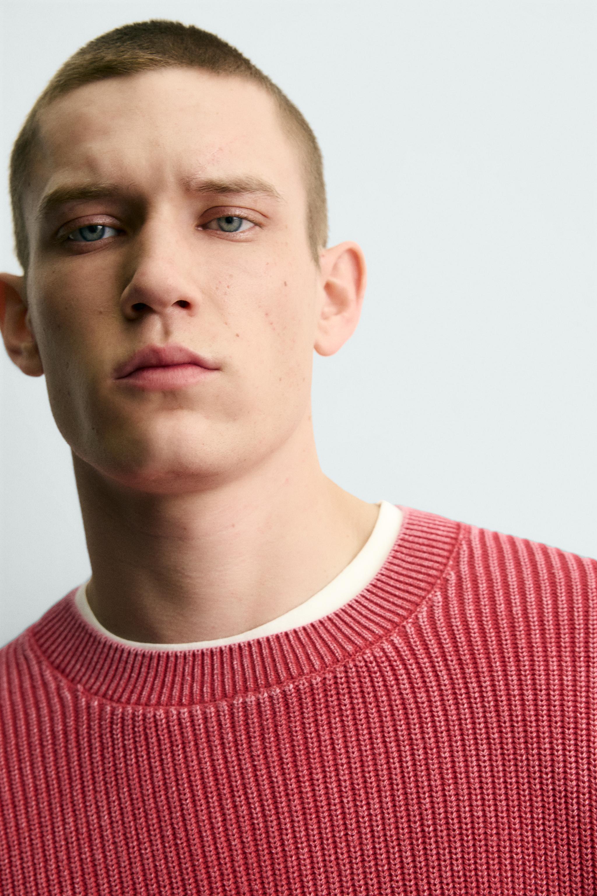 WASHED RIBBED TEXTURED JUMPER