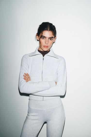 SCHLAGHOSE AUS FLEECE - Grau meliert von Zara