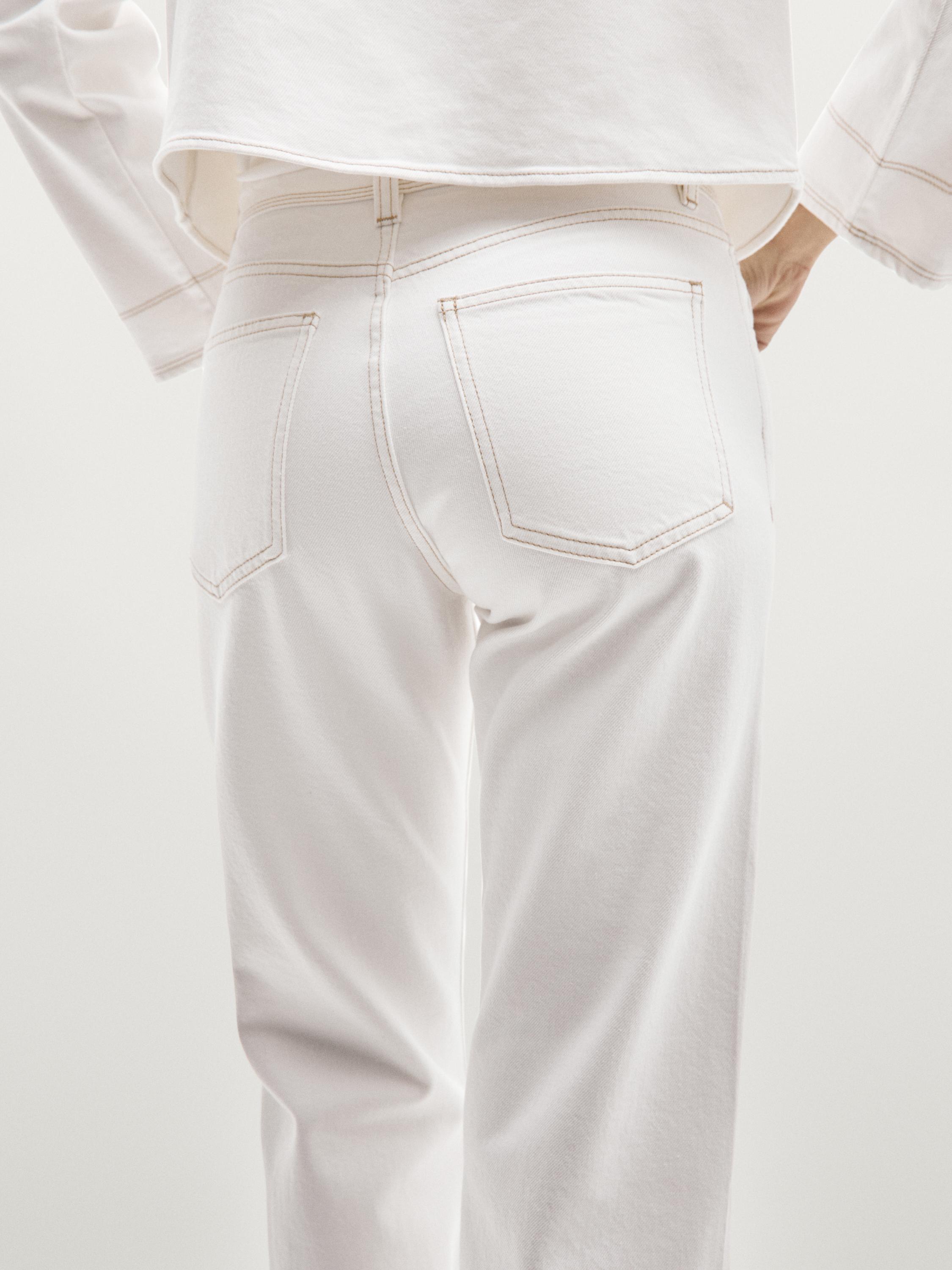 Denim jacket with contrast seam