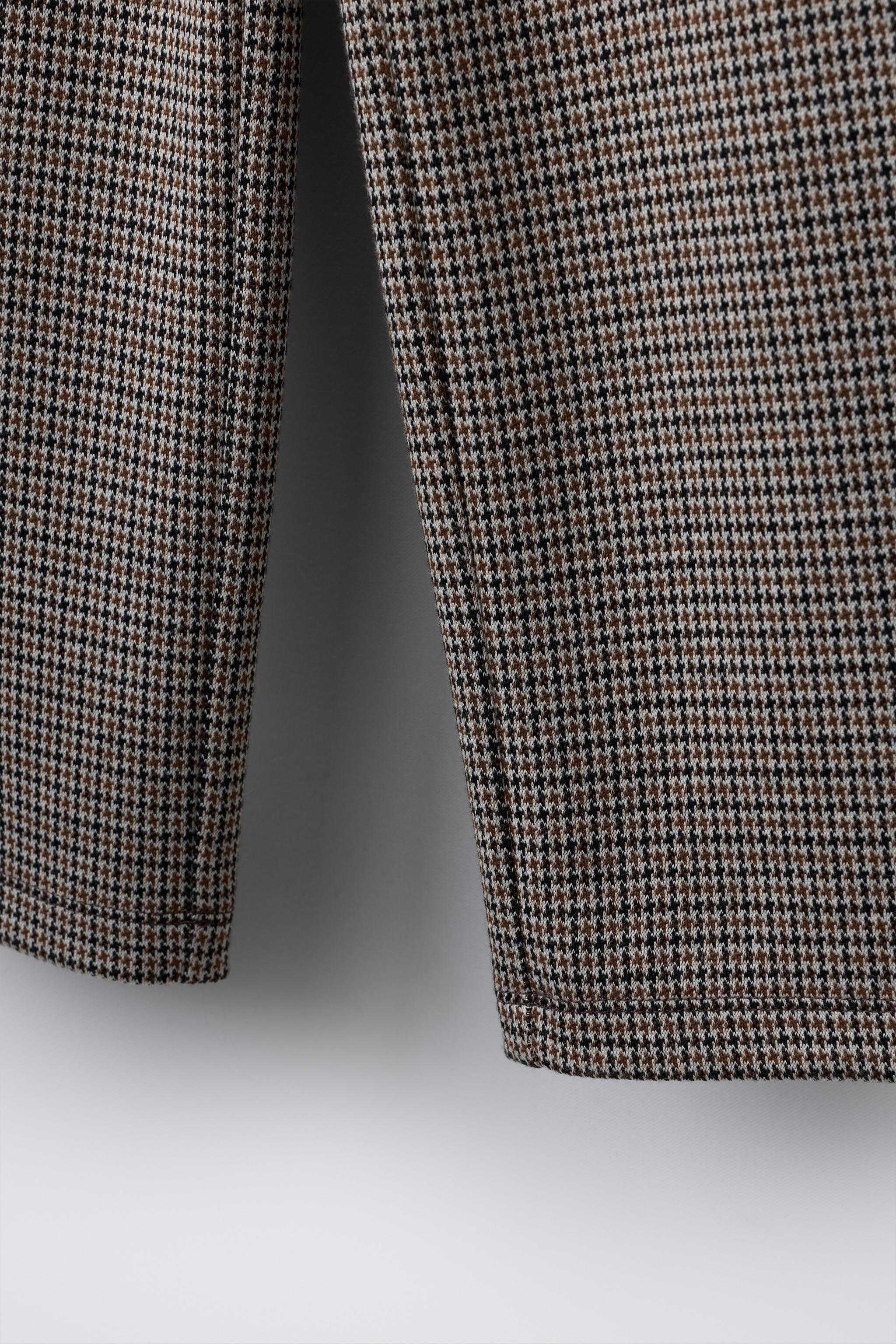 JACQUARD BUTTON WIDE LEG PANTS