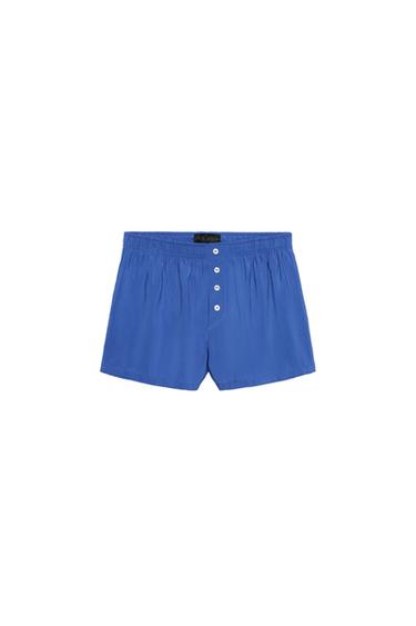 SHORTS FLUIDOS GOMA BOTONES - Cobalto de Zara