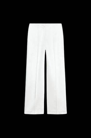 Zara ZW COLLECTION SATIN PANTS - White - Image 0
