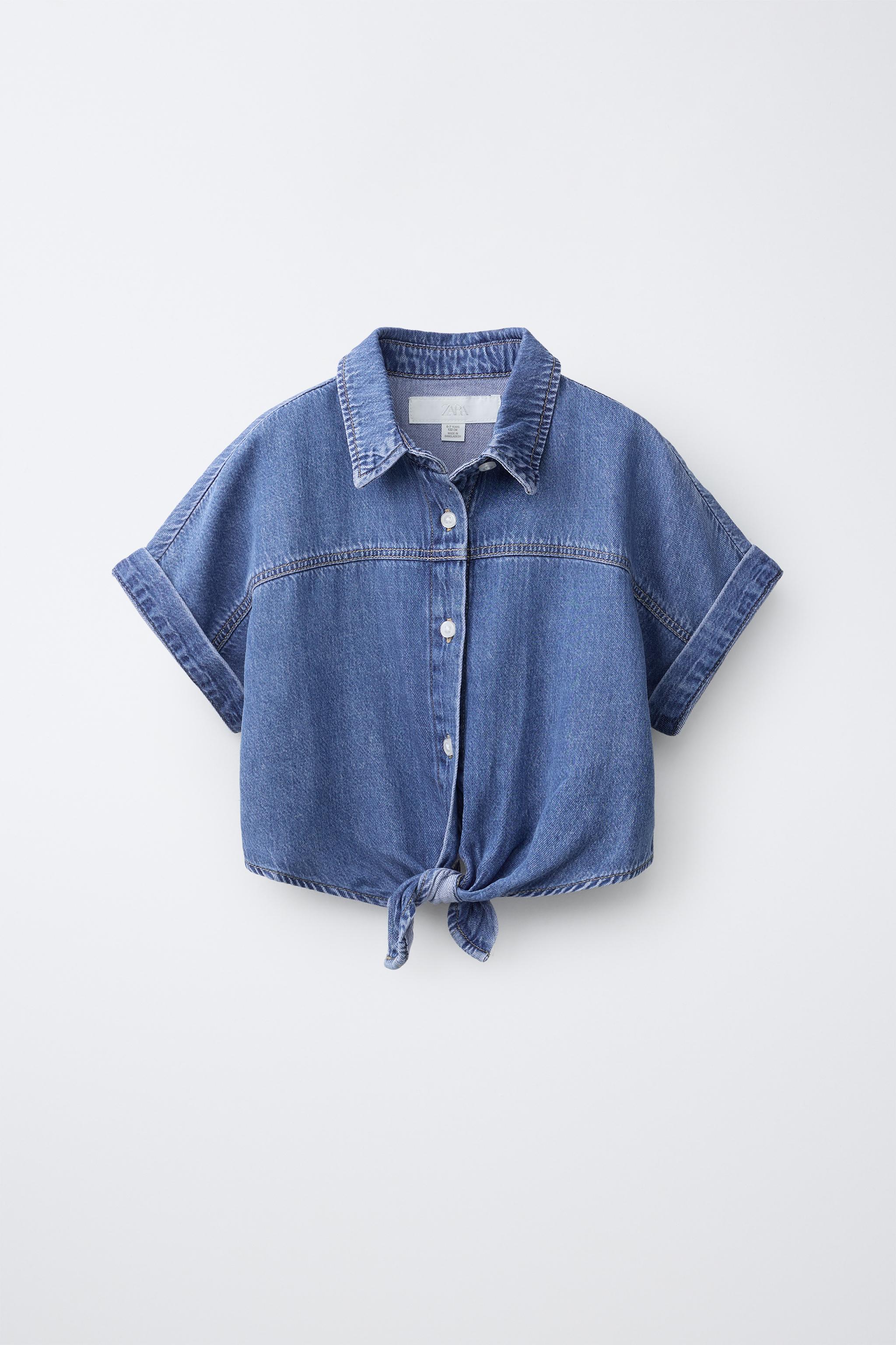 KNOTTED DENIM SHIRT