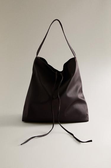 SAC CABAS SATIN - Marron chocolat de Zara - Image 3
