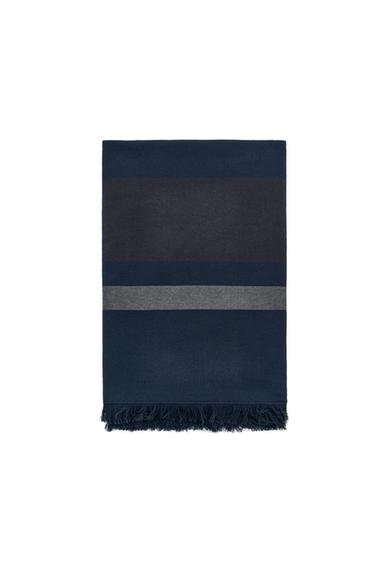 STRIPED BEACH TOWEL - Navy blue by Zara