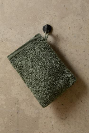 Zara COTTON TERRY BATH MITT - Khaki
