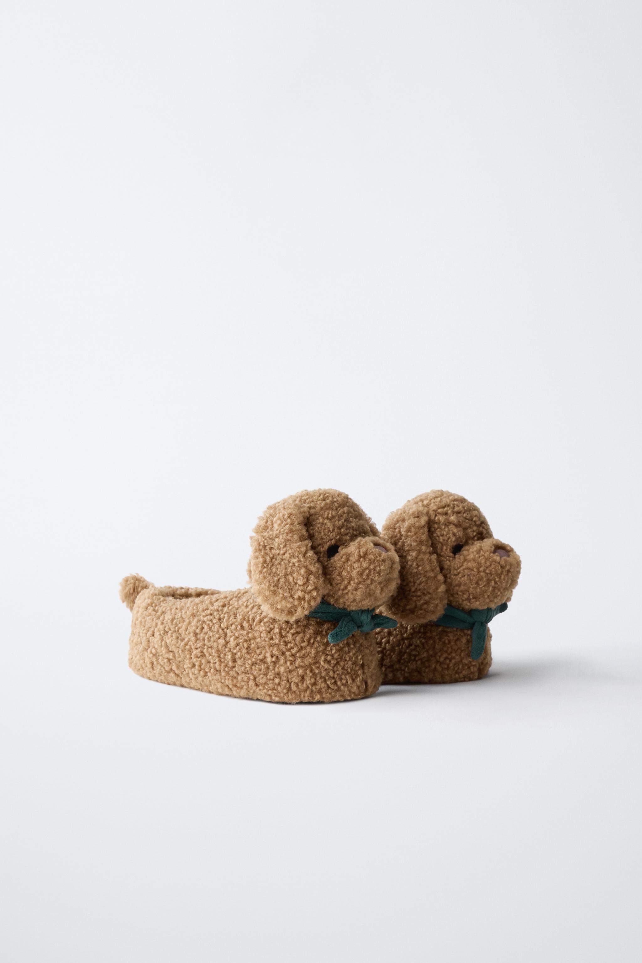 PUPPY SLIPPERS — Brown