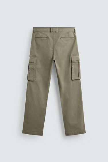 PANTALON CARGO COUPE DÉCONTRACTÉE - Kaki clair de Zara - Image 6