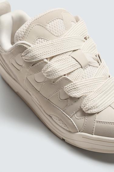 TENNIS À LACETS MAXI - Beige de Zara - Image 4