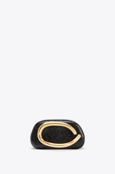Zara TEXTURED BOX BAG - Black - Image 0