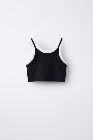 TOP DOUBLE CONTRASTE - Noir de Zara - Image 1