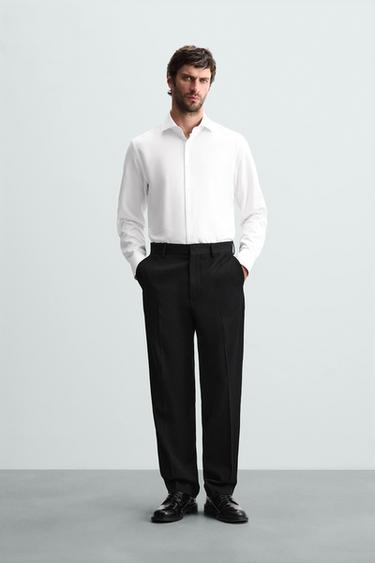 SLIM FIT TEXTURED SHIRT - White by Zara - Image 0