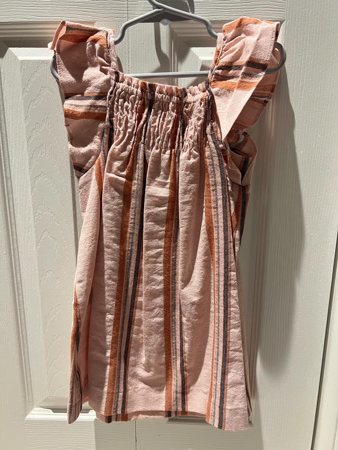 TIMELESZ – RUFFLED STRIPED LINEN BLEND DRESS - Image 2
