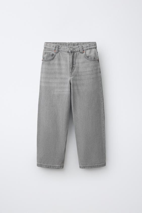 RELAXED BAGGY DENIM TROUSERS - Grey by Zara - Image 0
