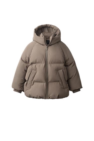 CAPPOTTO IMBOTTITO CON CAPPUCCIO WATER REPELLENT - Marrone / Taupe di Zara