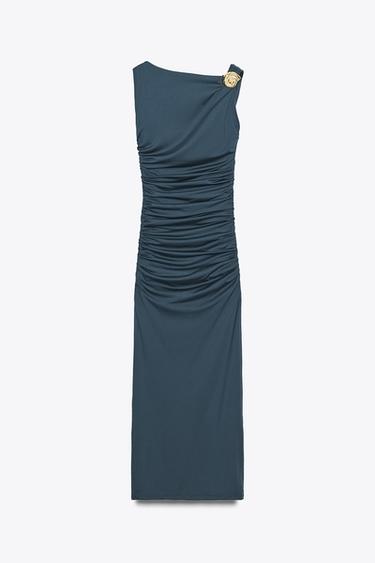 VESTIDO POLIAMIDA CARACOLA - marino de Zara - Imagen 0