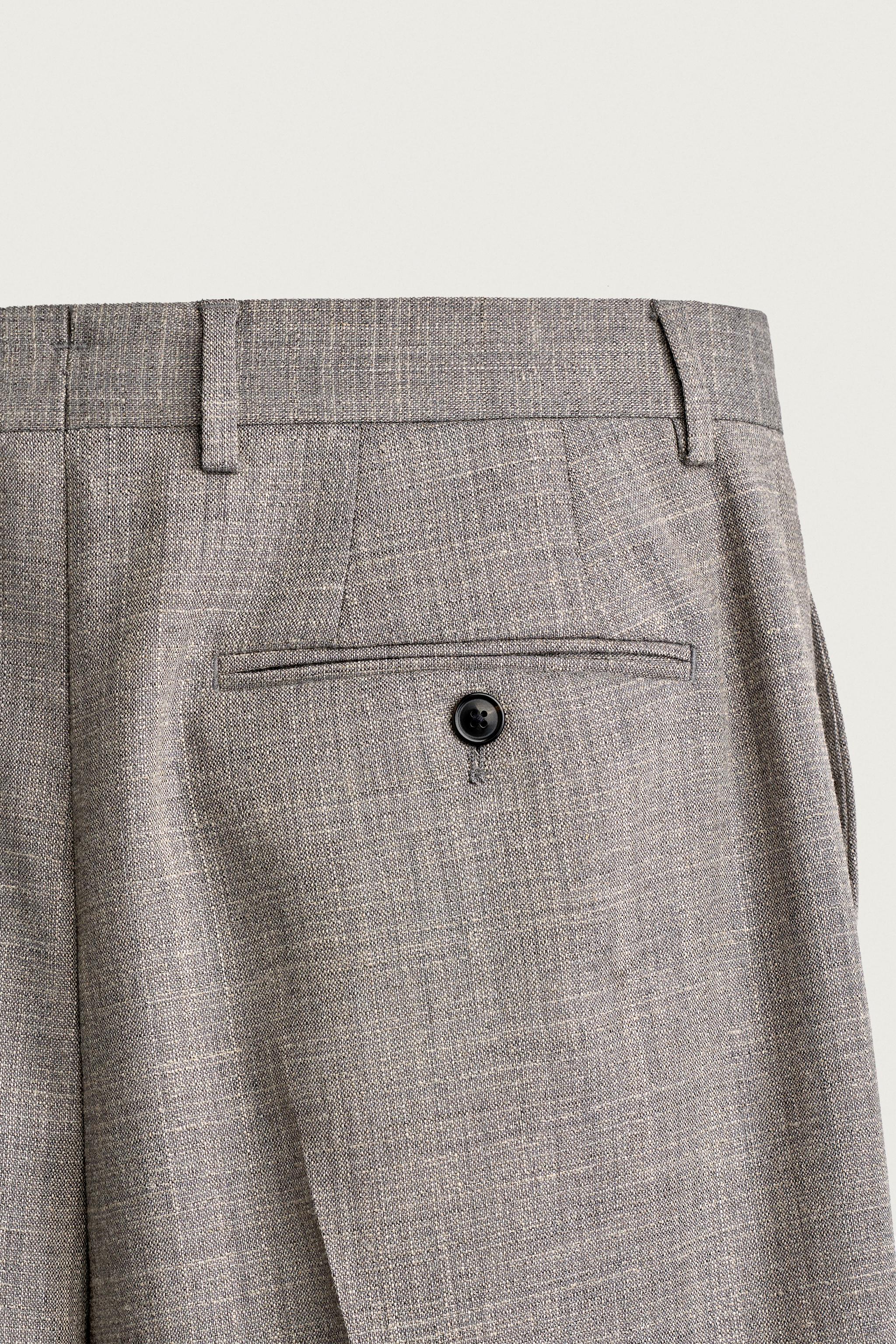WOOL-BLEND REGULAR FIT TROUSERS