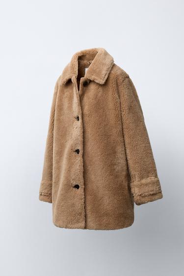 FAUX FUR COAT - Caramel by Zara - Image 1