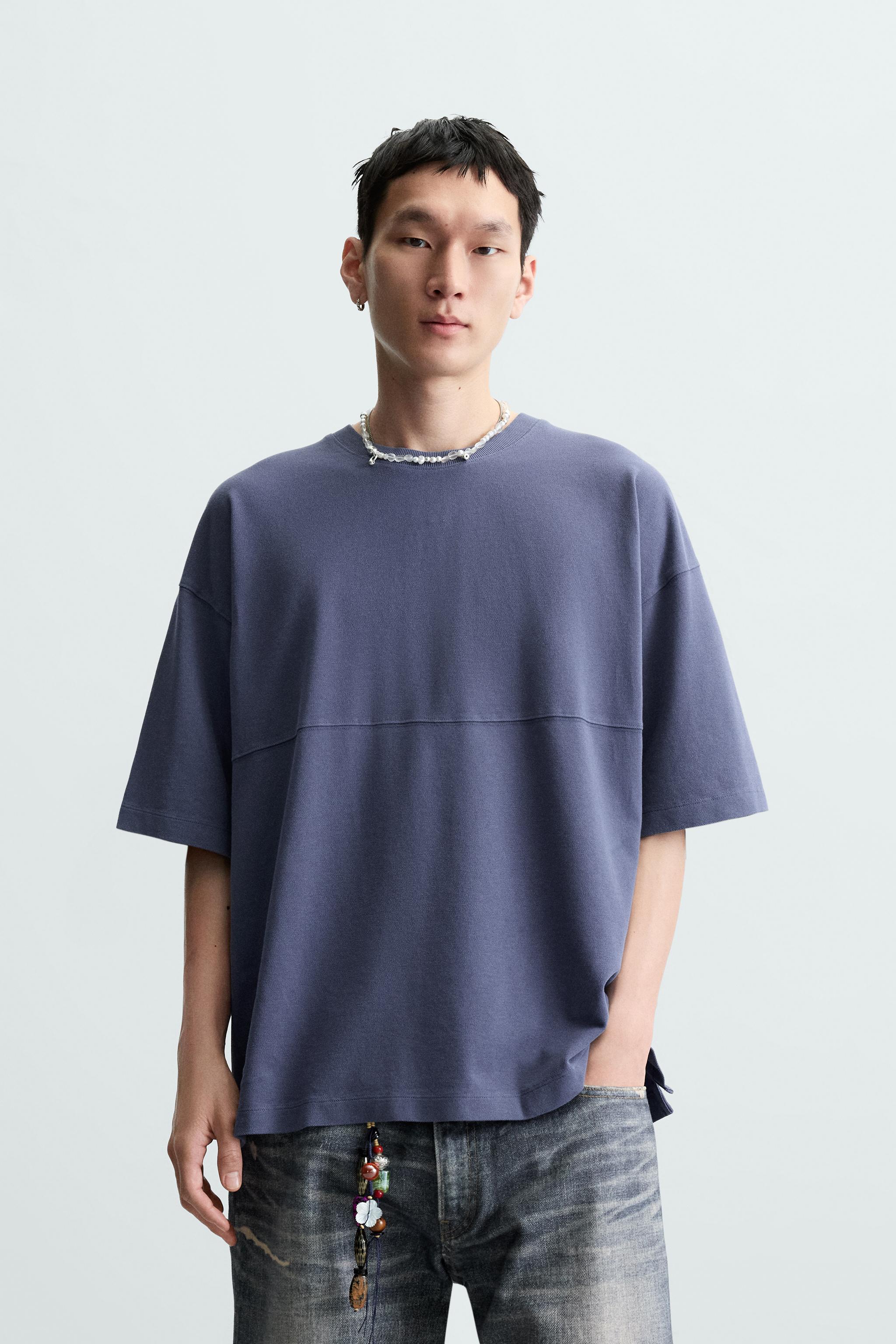 TEXTURED WASHED T-SHIRT - Lilac | ZARA South Africa