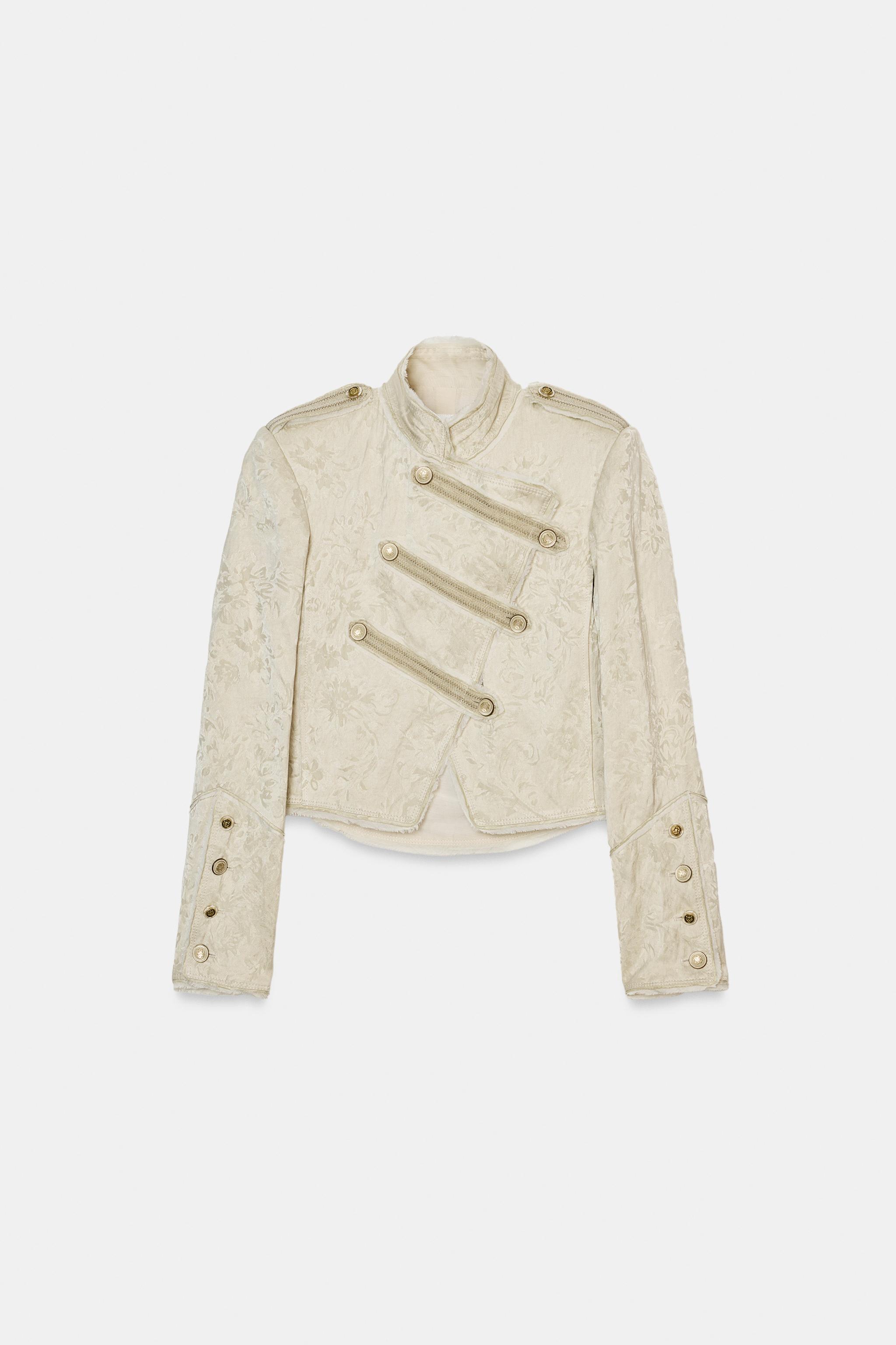 ZW COLLECTION LIMITED EDITION JACQUARD CROPPED JACKET - Beige