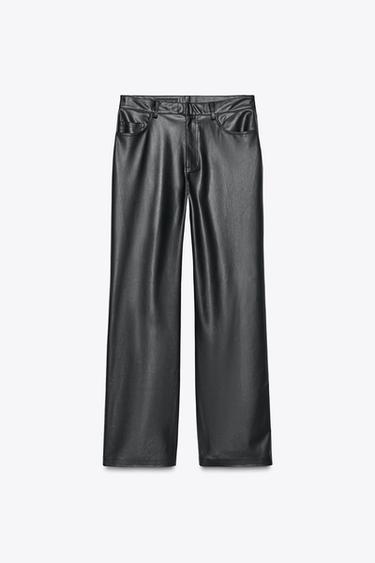 FAUX LEATHER TROUSERS - Black by Zara
