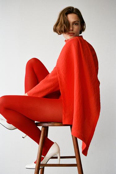 BLOUSE FOULARD ZW COLLECTION - Rouge de Zara