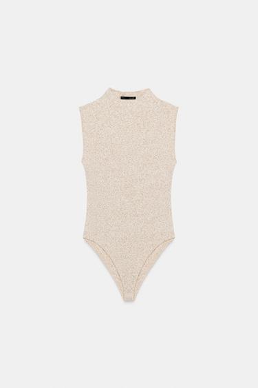 SOFT HIGH NECK BODYSUIT - Beige marl by Zara