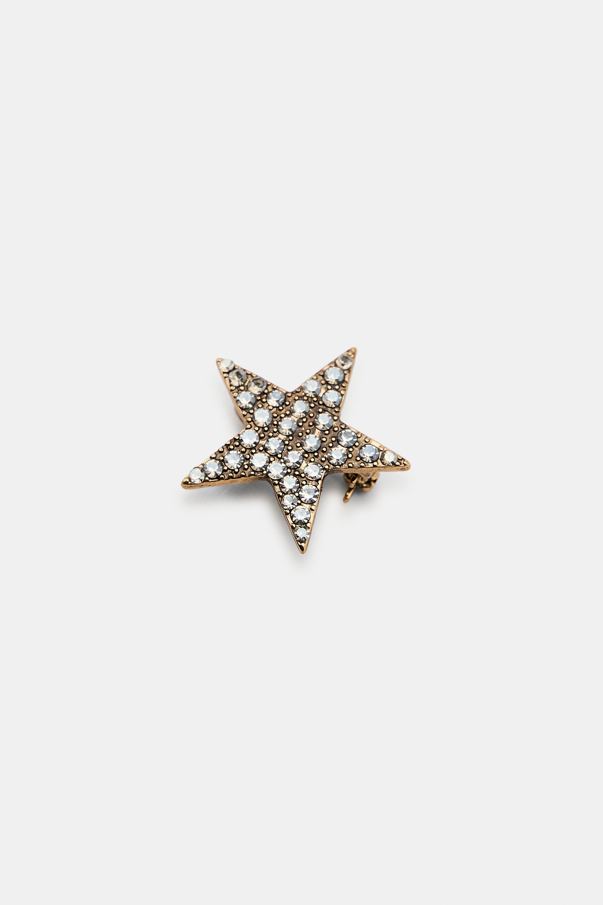 THREE-PACK OF SPARKLY STAR AND MOON BROOCHES