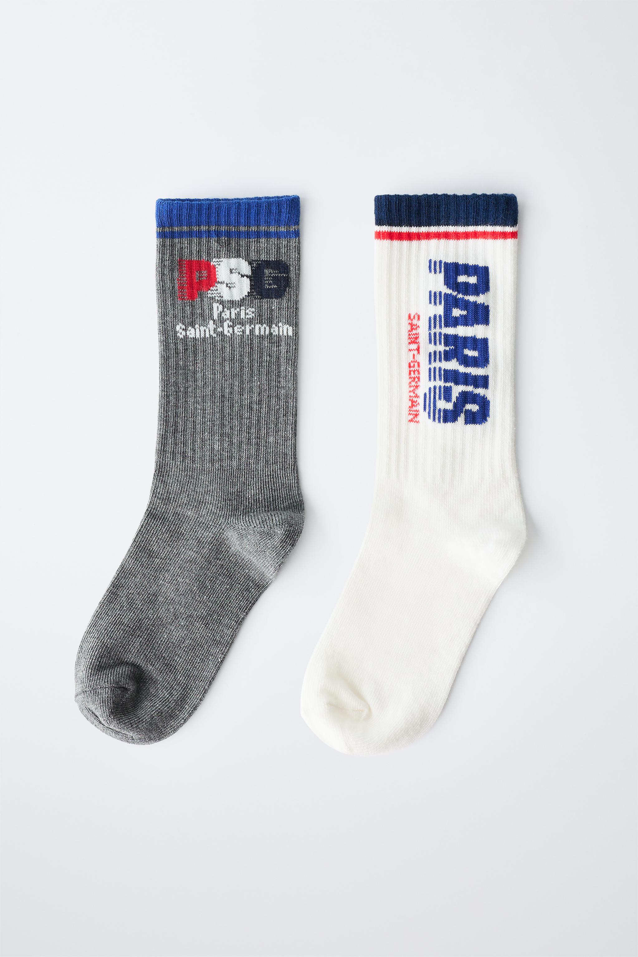 LOT DE DEUX PAIRES CHAUSSETTES MI-HAUTES PSG ®