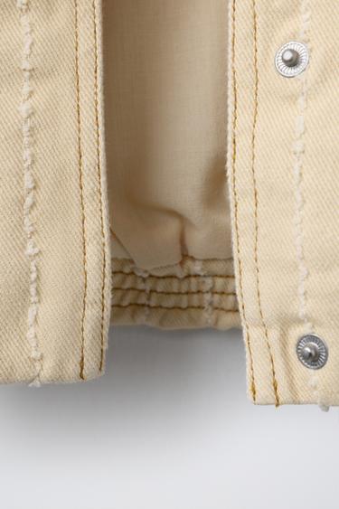 BLOUSON EN SERGÉ EFFRANGÉ - Sable / Chiné de Zara - Image 5