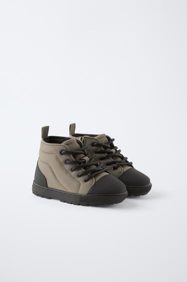 ВИСОКІ КРОСІВКИ З НЕЙЛОНУ - Зелений хакі Zara