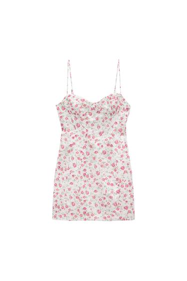 FLORAL DRAPED DRESS