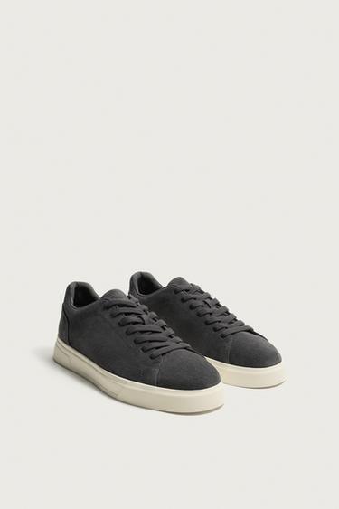 LEATHER SNEAKERS — Gray 2
