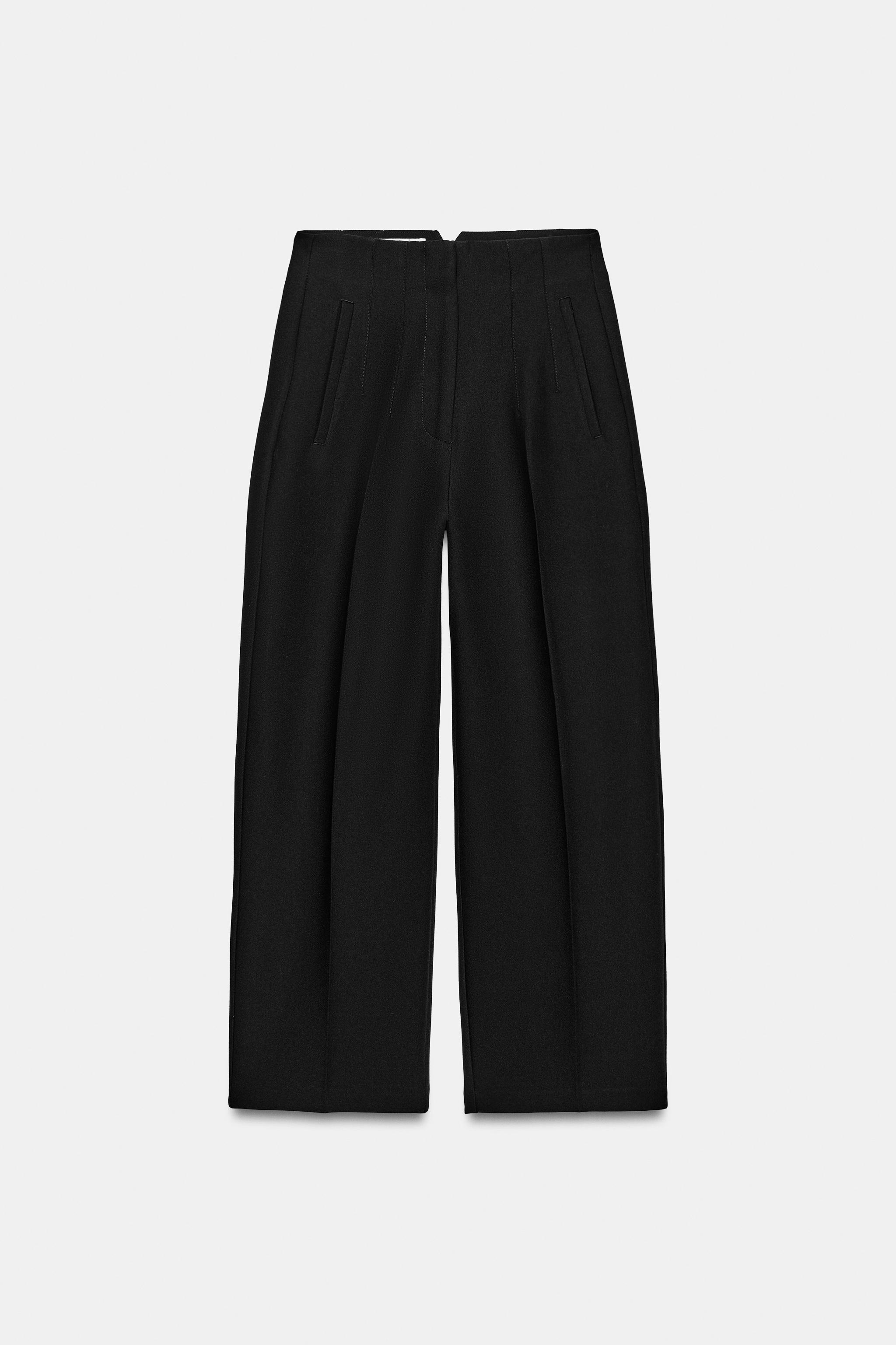 HIGH-RISE BARREL-LEG PANTS