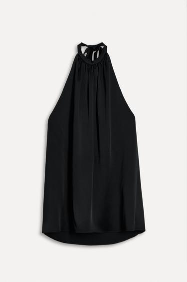 HALTER TOP WITH TIE DETAIL 50TH ANNIVERSARY - Black by Zara - Image 1