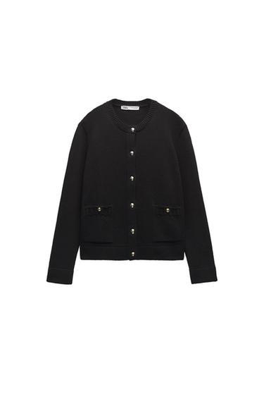 KNIT CARDIGAN WITH GOLDEN BUTTONS