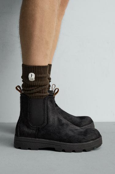 BOTTES CHELSEA EN CUIR X SR_A - Noir de Zara - Image 1