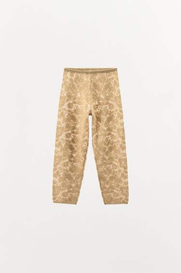JACQUARD KNIT LEGGINGS - Ecru / Beige by Zara