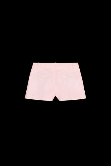 BERMUDASHORTS MIT NORMALER LEIBHÖHE UND LEINEN - Rosa von Zara