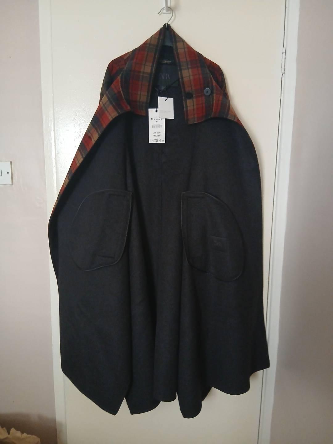 ZW COLLECTION LIMITED EDITION WOOL BLEND CHECK CAPE - Image 3