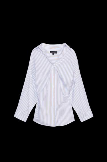 Zara OVERSIZED POPLIN SHIRT - Sky blue - Image 0