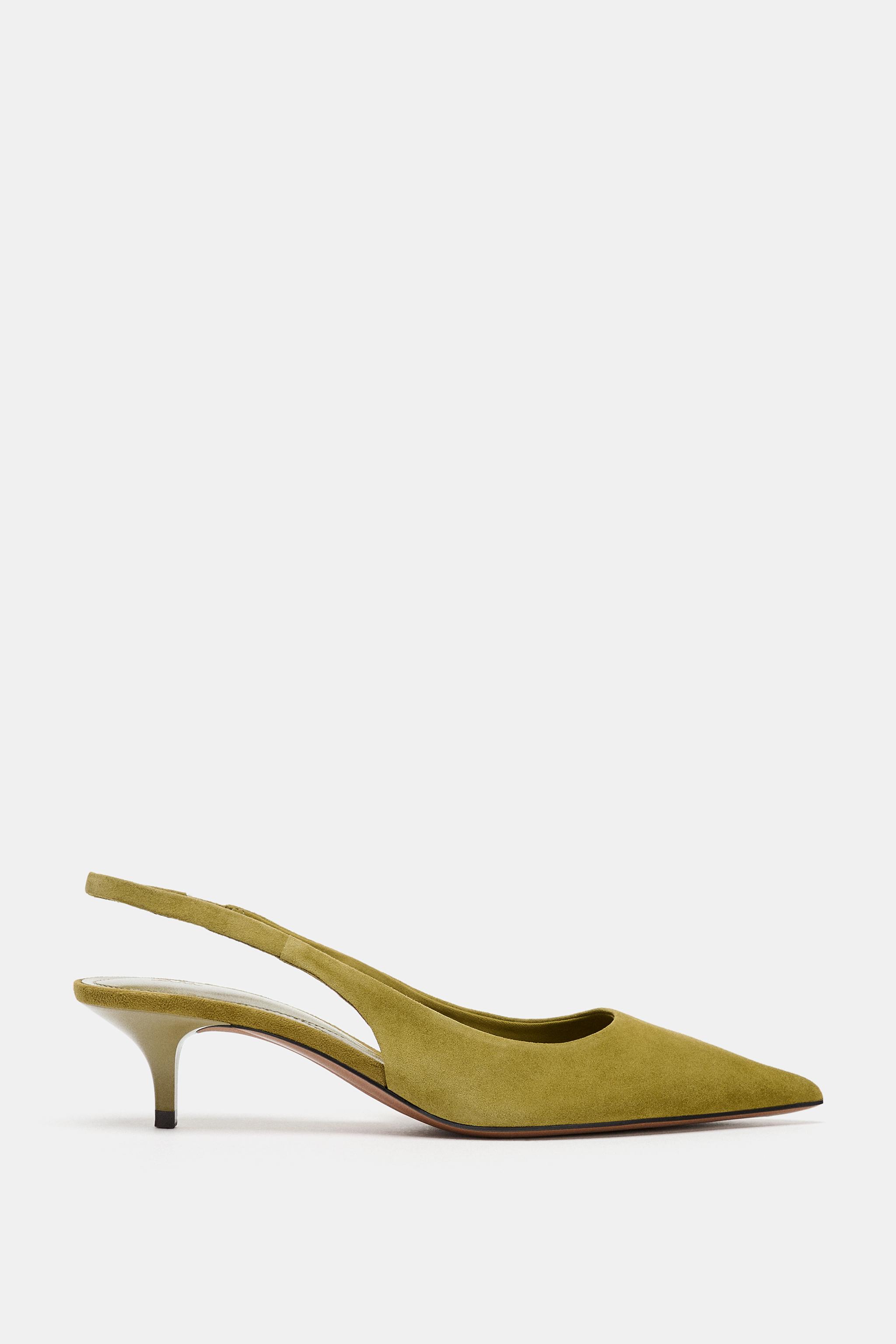 CHAUSSURES OUVERTES À L'ARRIÈRE KITTEN HEEL EN DAIM