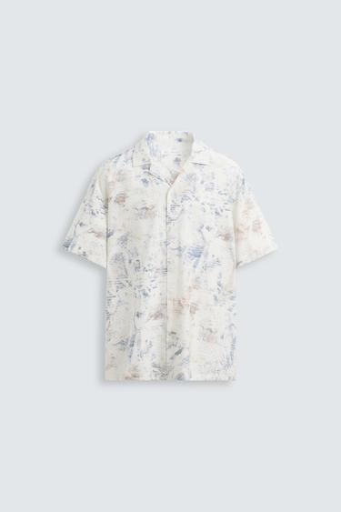 ABSTRACT PRINT SHIRT - Light blue by Zara
