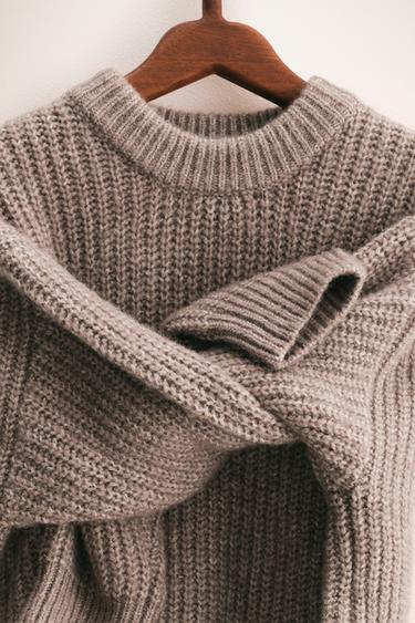 ZARA TIMELESS - CHUNKY KNIT SWEATER WITH WOOL - Beige marl by Zara - Image 2